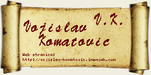 Vojislav Komatović vizit kartica